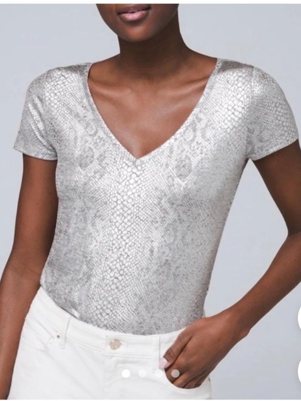 WHBM metallic snake print t-shirt size XS